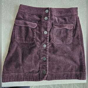 LOFT Purple Corduroy Skirt